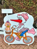 Geboortebord uniek, sportieve ooievaar met baby, goedkoopste, Ophalen, Nieuw, Geboortebord