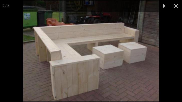 Steigerhouten Loungebanken | Douglas houten loungebanken, Tuin en Terras, Tuinmeubel-accessoires, Nieuw, Ophalen of Verzenden