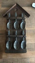 Vintage Lepelrek met 6 Tinnen Lepels, Ophalen