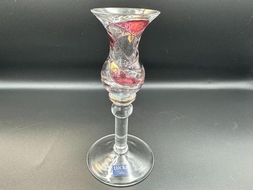 Lucka Glas Kandelaar, West Germany Glas, Huis en Inrichting, Woonaccessoires | Kandelaars en Kaarsen, Zo goed als nieuw, Kandelaar