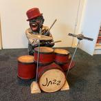 Zeer mooi houten beeld van zingende drummer, Ophalen