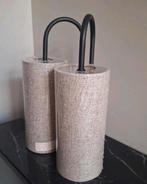 Beige dubbele linnenlook wandlamp zwart metaal 1x, Huis en Inrichting, Nieuw, Ophalen of Verzenden, X, X