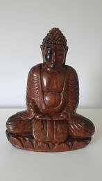 Massief rozenhouten Boeddha beeld handgesneden Bali ca. 35jr, Ophalen of Verzenden