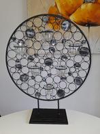 Grote Ronde Waxinelichthouder Zwart, Huis en Inrichting, Woonaccessoires | Kandelaars en Kaarsen, Ophalen, 25 tot 50 cm, Zwart