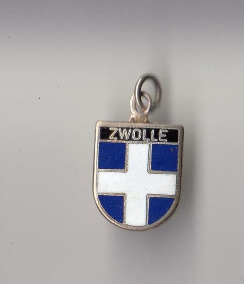 Zwolle emaille Stadswapen bedel, Verzamelen, Speldjes, Pins en Buttons, Gebruikt, Speldje of Pin, Overige onderwerpen, Ophalen of Verzenden