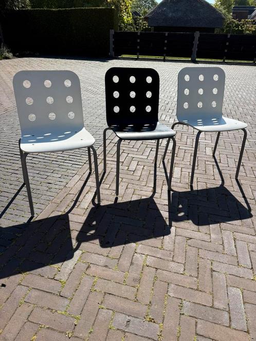 Set van 3 moderne designstoelen – IKEA “Gilbert” stijl, Huis en Inrichting, Stoelen, Gebruikt, Drie, Kunststof, Wit, Ophalen