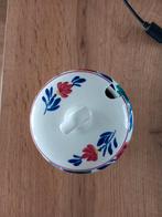 Boerenbont Jampotje met 3 Rode Bloemen, Huis en Inrichting, Keuken | Servies, Ophalen, Gebruikt, Overige typen, Aardewerk