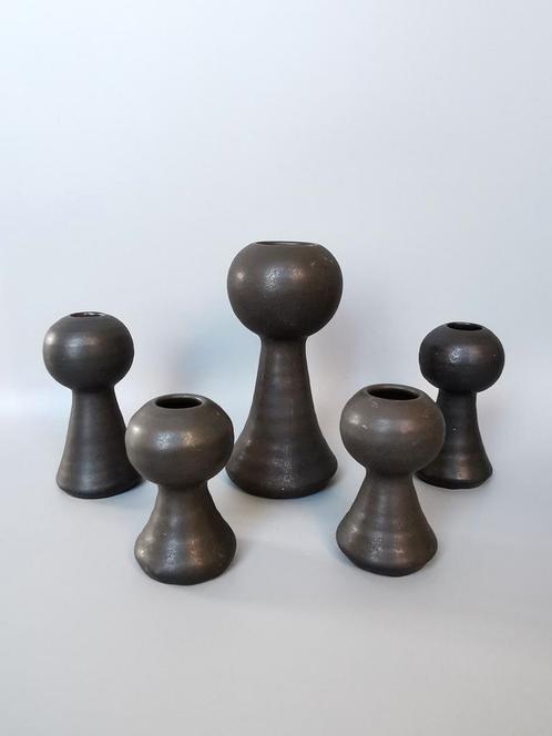 Mid Century retro keramiek kandelaars Mobach Ravelli ? Info, Antiek en Kunst, Antiek | Keramiek en Aardewerk, Verzenden