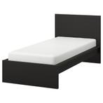 MALM Ikea Eenpersoonsbed - Zwartbruin, incl lattenbodem, Ophalen, 90 cm, Eenpersoons, Zwart