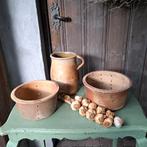 Brocante oude Franse aardewerk greskan kruik kaasmal *Etage3, Gebruikt, ., Ophalen of Verzenden, .