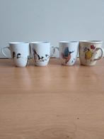 4 leuke mokken kopjes met vogels van Vivara, Huis en Inrichting, Keuken | Servies, Ophalen of Verzenden, Zo goed als nieuw, Overige stijlen
