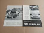 Test (uit oud tijdschrift) Ford Consul 315 (1961), Verzamelen, Automerken, Motoren en Formule 1, Auto's, Gebruikt, Verzenden