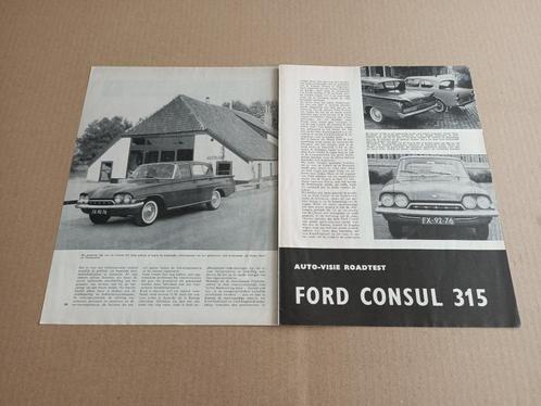 Test (uit oud tijdschrift) Ford Consul 315 (1961), Verzamelen, Automerken, Motoren en Formule 1, Gebruikt, Auto's, Verzenden