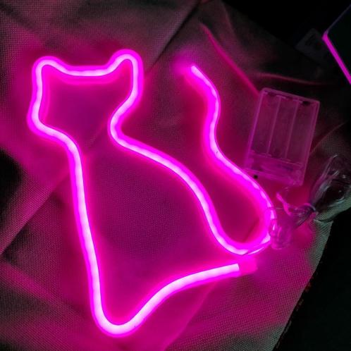 Neon LED verlichting 'kat'roze USB of Batterijen (inclusief), Huis en Inrichting, Lampen | Overige, Nieuw, Ophalen of Verzenden
