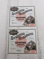 Zweedse 100 Kronor Biljetten Set 2 stuks 1959, Ophalen of Verzenden, Setje