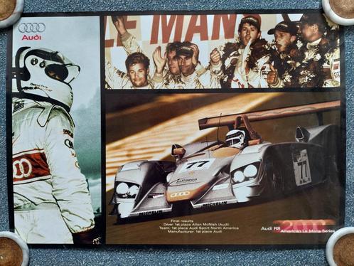 Poster Audi R8 Le Mans, Verzamelen, Posters, Zo goed als nieuw, Sport, A1 t/m A3, Rechthoekig Liggend, Verzenden