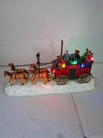 Kerstdorp koets met beweging, geluid en verlichting, Diversen, Kerst, Ophalen of Verzenden