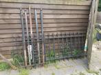Gietijzeren hekwerk met deur., Tuin en Terras, Tuinhekken en Hekwerk, Ophalen, Gebruikt, IJzer, Sierhekwerk
