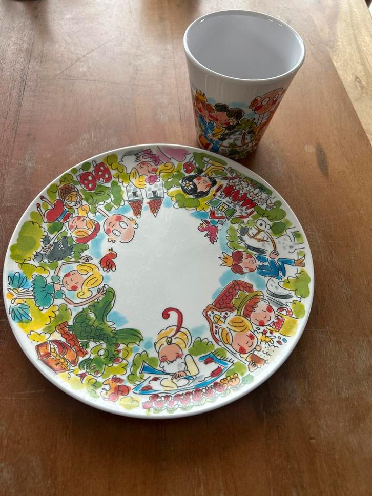Blond Amsterdam Efteling plastic ontbijt servies, Huis en Inrichting, Keuken | Servies, Gebruikt, Bord(en), Overige stijlen, Overige materialen