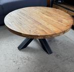 Teakhouten salontafel Pronto Romaro rond 90 cm, Huis en Inrichting, Tafels | Salontafels, Ophalen, Robuust, industrieel, Gebruikt