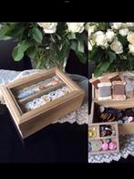🌿 Pop,” ANTIEKE GAREN KAARTJES & ANTIEKE KNOPEN🌿 DOOS HOUT, Antiek en Kunst, Curiosa en Brocante, Verzenden