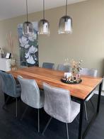 Eettafel (190x100) acasiahout, Zo goed als nieuw, Vijf personen of meer, Rechthoekig, 50 tot 100 cm