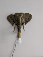 Goudkleurige Olifant Wandlamp - Haarlem, Ophalen of Verzenden, Gebruikt, Metaal, Retro