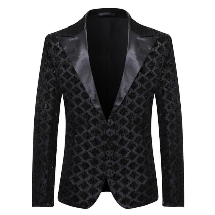Heren zwart ruiten glitter colbert blazer jasje mannen feest, Kleding | Heren, Kostuums en Colberts, Nieuw, Zwart, Verzenden