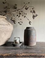 Oude houten pot kruik Aura Peeperkorn stoer sober landelijk, Huis en Inrichting, Woonaccessoires | Overige, Verzenden, Nieuw