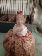 Antieke porseleinen halfdoll speldenkussen, Ophalen of Verzenden