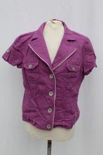 Aparte paarse blouse.Linnen & katoen.Mt 42.Merk Miss Etam, ., Paars, Maat 42/44 (L), Ophalen of Verzenden