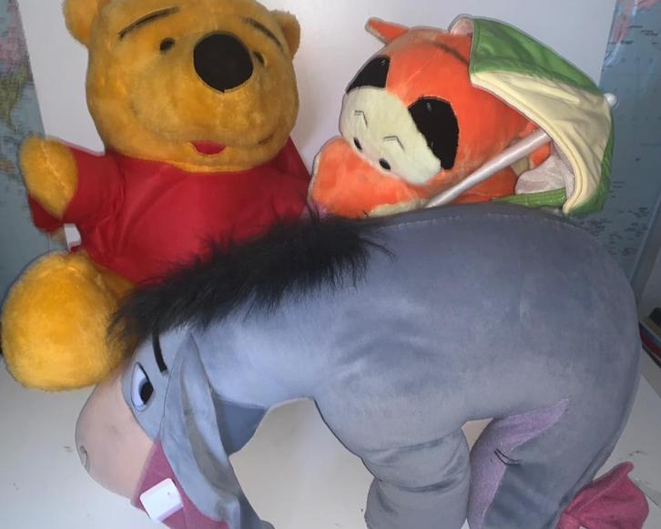 Grote Disney winey the Pooh, tijgetje en ieoor, Verzamelen, Disney, Zo goed als nieuw, Knuffel, Winnie de Poeh of vrienden, Ophalen of Verzenden