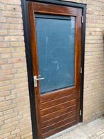 Hardhouten buitendeur, Ophalen, Gebruikt, 80 tot 100 cm, Buitendeur