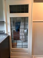 Glas in lood schuifdeur - 212x92 cm, Ophalen, Gebruikt, 80 tot 100 cm, Binnendeur