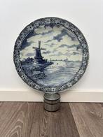 Delfts blauw wandbord - molenlandschap, ca. 1950-1970, Ophalen of Verzenden