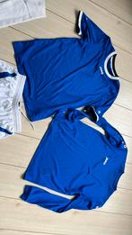 152 158 sport set voetbal blauw zwart korte broek kort shirt, Jongen of Meisje, Ophalen of Verzenden, Zo goed als nieuw, Setje