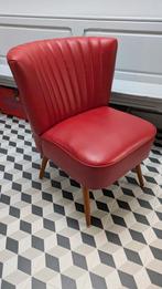 Vintage Cocktail Stoel - Rood, Huis en Inrichting, Stoelen, Gebruikt, Vintage, Hout, Ophalen of Verzenden