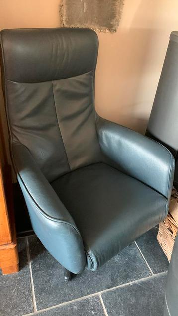 Electrische relax fauteuil blauw leer beschikbaar voor biedingen