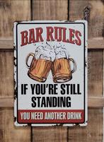 Bar rules if your still standing bier reclamebord van metaal, Huis en Inrichting, Woonaccessoires | Tekstborden en Spreuken, Info@deconoord.nl
