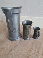 Set van 3 Tinnen Maatbekers, Antiek en Kunst, Antiek | Tin, Ophalen of Verzenden