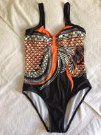 Badpak zwart met oranje fantasie, maat M, Ophalen of Verzenden, Nieuw, Oranje, Badpak