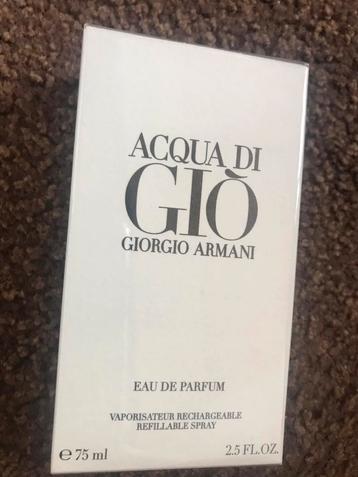 Giorgio Armani acqua de gio refillable spray 75ml nieuw beschikbaar voor biedingen