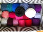 Restjes wol/ garen blauw, paars, roze, Verzenden, Gebruikt, Breien of Haken, Wol of Garen
