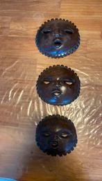 Authentieke handgemaakte houten afrikaanse 3 gezicht maskers, Antiek en Kunst, Kunst | Beelden en Houtsnijwerken, Ophalen of Verzenden