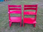 2 Rode Stokke Tripp Trapp stoelen, Ophalen of Verzenden, Gebruikt, Meegroeistoel, Aanschuifbaar