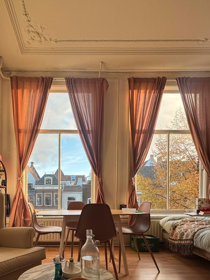 IKEA Lenda Gordijnen Bruinrood - aan de zonkant verkleurd, Huis en Inrichting, Stoffering | Gordijnen en Lamellen, Zo goed als nieuw