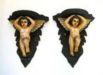 2 Houten wand consoles wandtafels met een engel console, Antiek en Kunst, Ophalen of Verzenden
