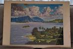 Aquarel schilderij van het Indonesische Toba-meer, Antiek en Kunst, Ophalen of Verzenden
