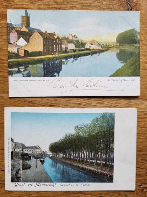 ansicht Maastricht Sint Pieter Kanaal 1905 (2x), Verzamelen, Ansichtkaarten | Nederland, Limburg, Voor 1920, Verzenden