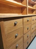 Oude eiken ladekast / buffetkast / dressoir, 25 tot 50 cm, 200 cm of meer, Gebruikt, Landelijk